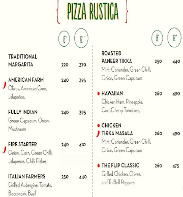 Flip Bistro and Pizzeria menu 