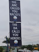 A DA poster in Phoenix ahead of local government elections. The community there came under fire in July after 36 people were killed in unrest in the area. 