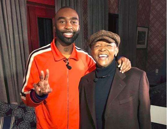 Rapper Riky Rick and the late Bra Hugh Masekela.