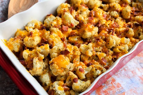 Roasted Bacon Cheddar Cauliflower