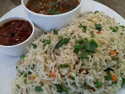 Veg Manchurian Rice With Gravy