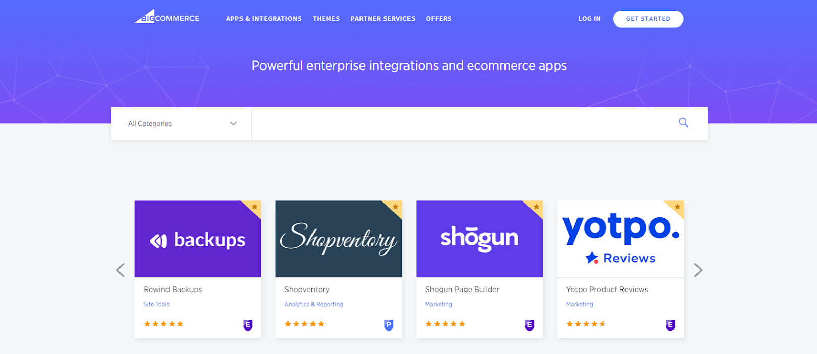 bigcommerce app store dashboard