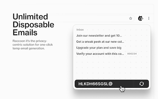 Raccoon: Temporary Disposable Emails.