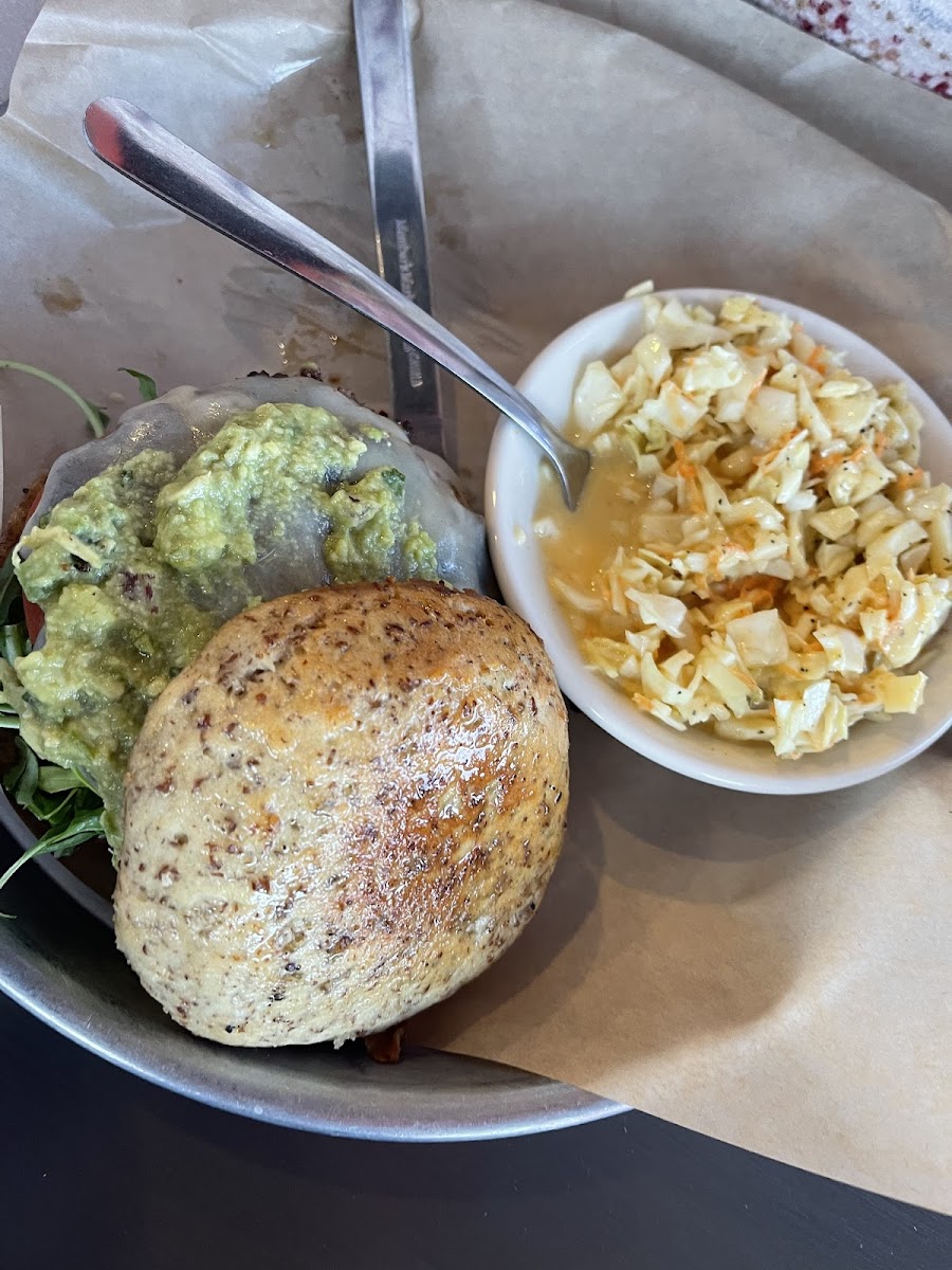 Guac burger on gf bun