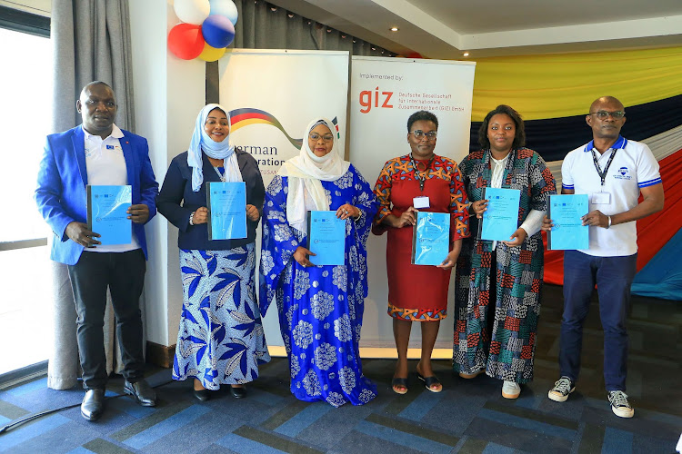 James Wekesa, Kibibi Abdalla, Zamzam Mohamed, Gloria Wawuda, Brenda Kibiku and Andrew Ochieng at City Blue hotel in Mombasa on Friday, August 4, 2023.