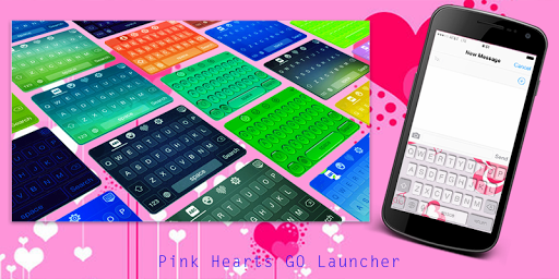 Pink Hearts GO Launcher