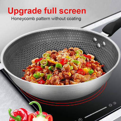 Title 3, Stainless steel wok for easy stir-frying and fr...