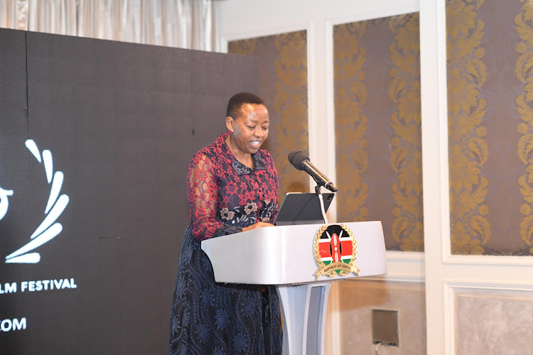 First Lady Mama Rachel Ruto during the closing ceremony of the NGO International Film Festival 2023 in Nairobi.