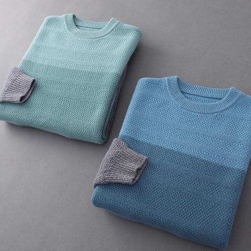 Title 3, Mens Round Neck Color-blocking Padded Sweater....
