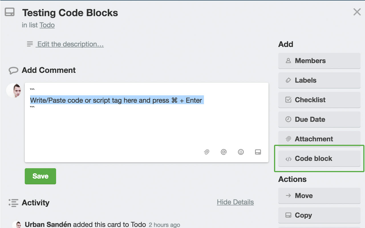 Trello Code Button Preview image 0