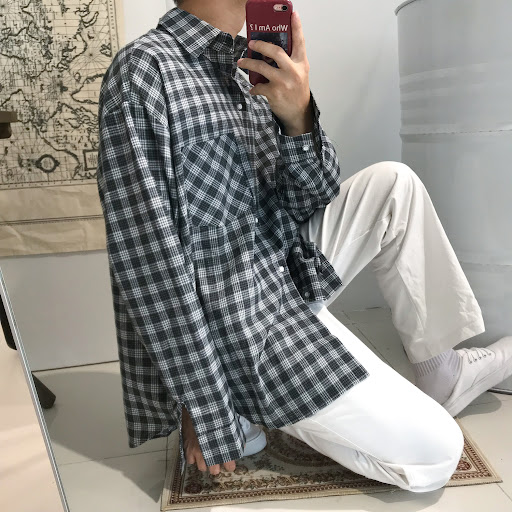 Title 3, Loose BF Plaid Shirt Jacket for Men and Women. ...
