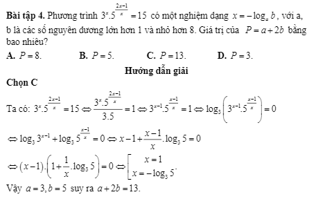 Ví dụ bài toán giải phương trình mũ khó