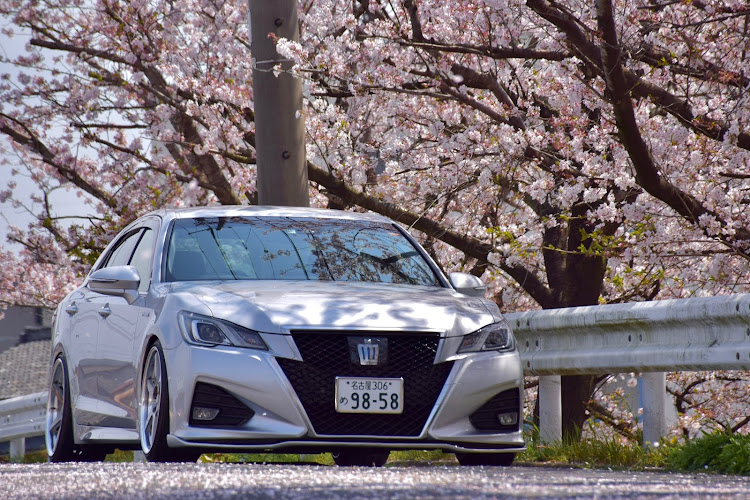 クラウンアスリートのフッ軽部隊・弐壱零冠會・サクラと愛車・桜・4月もよろしくお願い致します🌸に関するカスタム事例の投稿画像1枚目