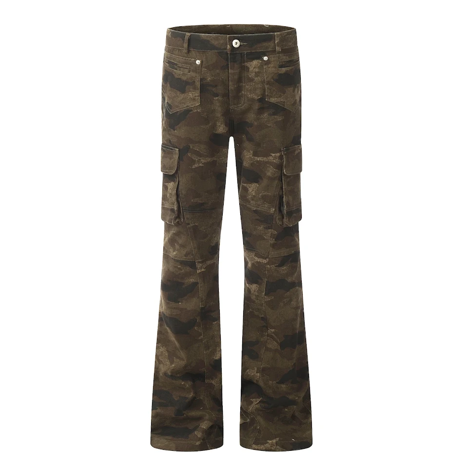 Calças Camufladas Retro Slim Femininas Lavadas Caimento Moderno Conforto e Estilo para o Dia a Dia Visual Despojado e Autêntico