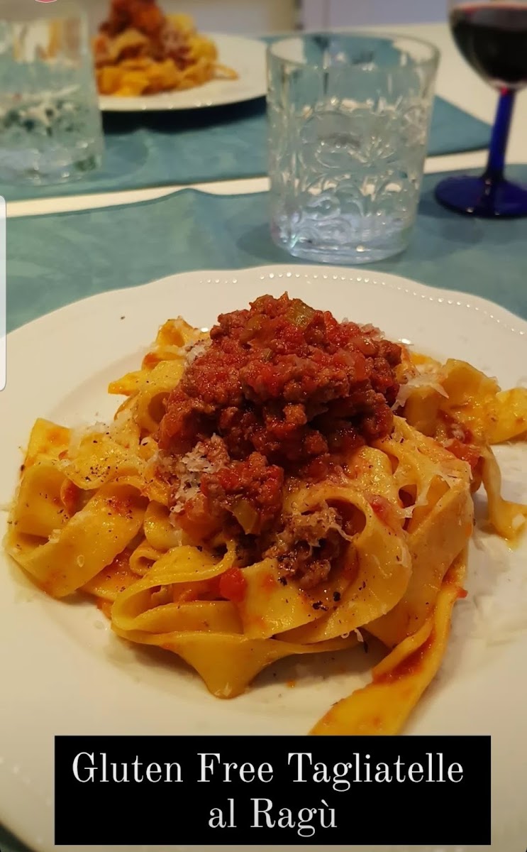 Gf homemade tagliatelle with bolognese sauce ragù