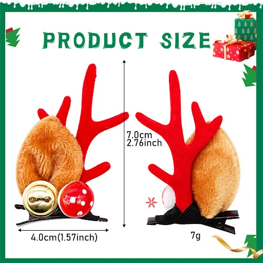 20 PCS Christmas Hair Clips For Dogs Handmade Dog Hair Clip Bows For Christmas Small Dog Cat Hair Accessories For Dog Su