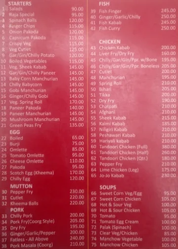 Pelican Pub menu 