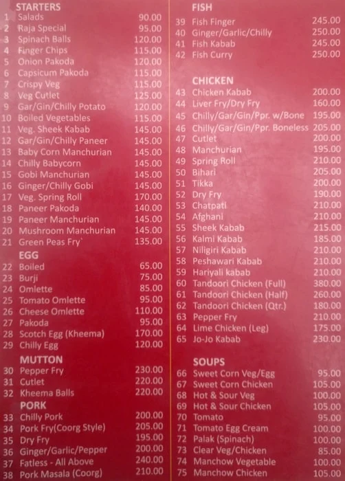 Pelican Pub menu 