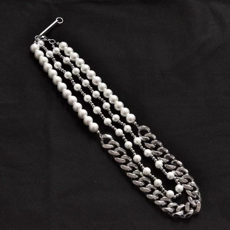 Title 1, Dubbellaagse parelketting met Cuban Link, een s...