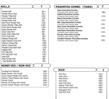 Khana Khajana menu 