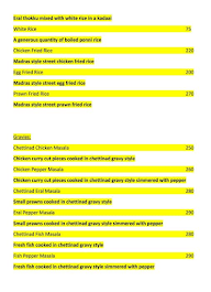 Madras Military Hotel menu 1