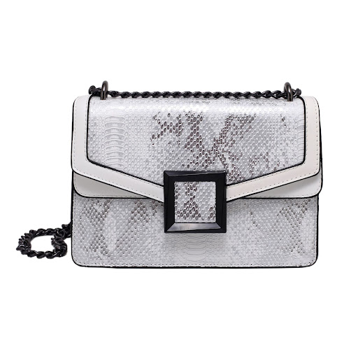 Title 5, Fashion Snake Print Chain Crossbody One Shoulde...