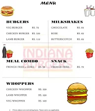 Indiana Burgers menu 1