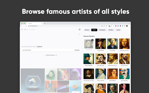 Browse famous artists of all styles 