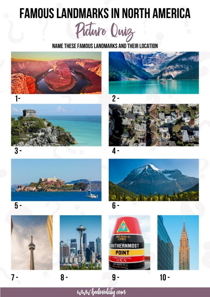 Famous landmarks in North America Picture Quiz