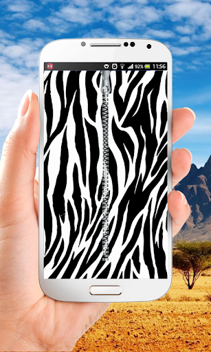 Zebra Print Zipper Lock Screen