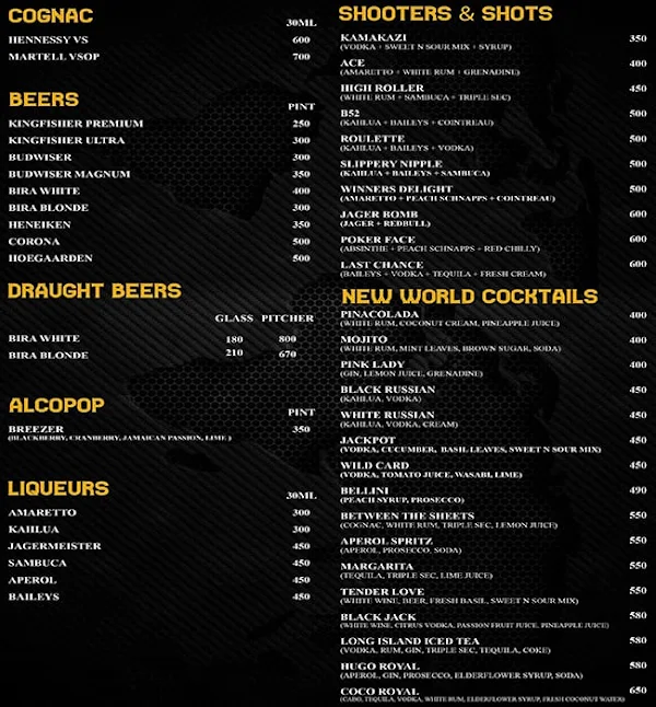 Level 1 - Bet Bar menu 