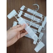 Kẹp Treo Quần Áo Trẻ Em Bằng Nhựa Màu Trắng Trong - Móc Kẹp Trẻ Em - Móc Treo Quần Áo Trẻ Em Cho Shop Thời Trang