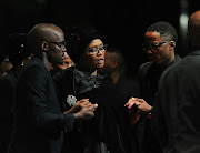 TV stars Musa Mthombeni and Andile Ncube with Akhumzi Jezile's mother Zoleka.