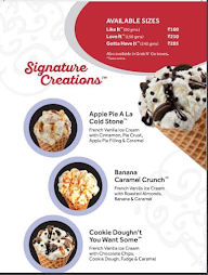 Cold Stone Creamery menu 3