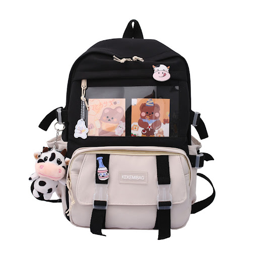 Title 3, Large Capacity Cartoon Backpack Junior High Sch...