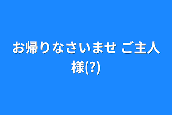 お帰りなさいませ ご主人様(?)