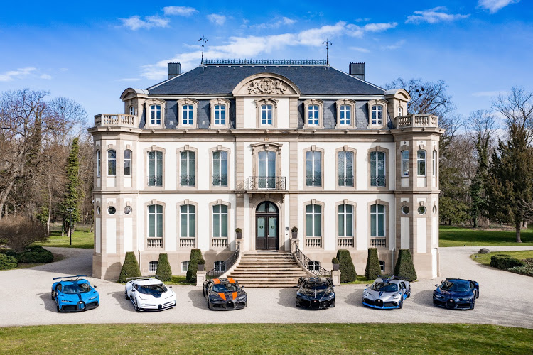 From left: Chiron Pur Sport, Centodieci, Chiron Super Sport 300+, La Voiture Noire, Divo, Chiron Sport.