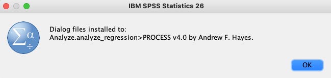 PROCESS on SPSS macOS dialogue window. Source: uedufy.com