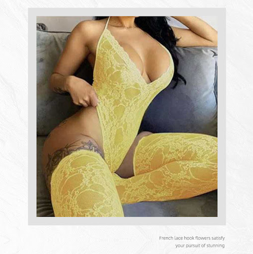 Title 4, Sexy Underwear Lace Deep V Halter Stockings Two...