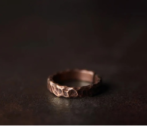Title 7, Adjustable Size Vintage Handmade Solid Copper R...