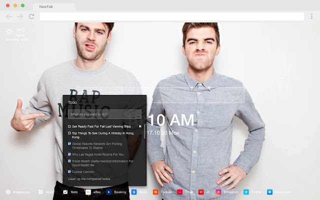 The Chainsmokers Pop Music HD New Tabs Theme