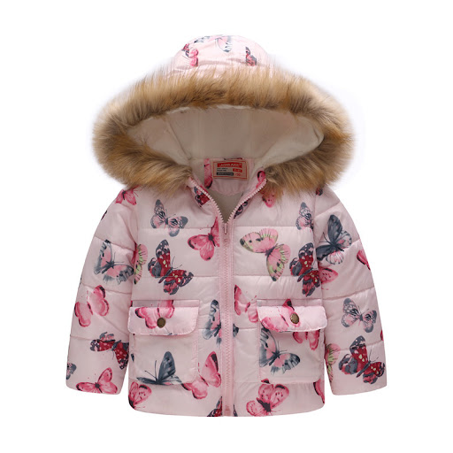 Title 4, Printed hooded padded childrens coat, a warm a...