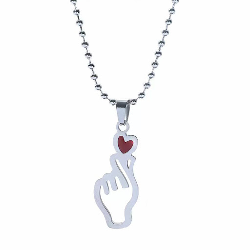 Title 4, Hollow Palm Pendant Than Heart Mens Necklace, ...