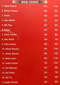 Raja Dhaba menu 1