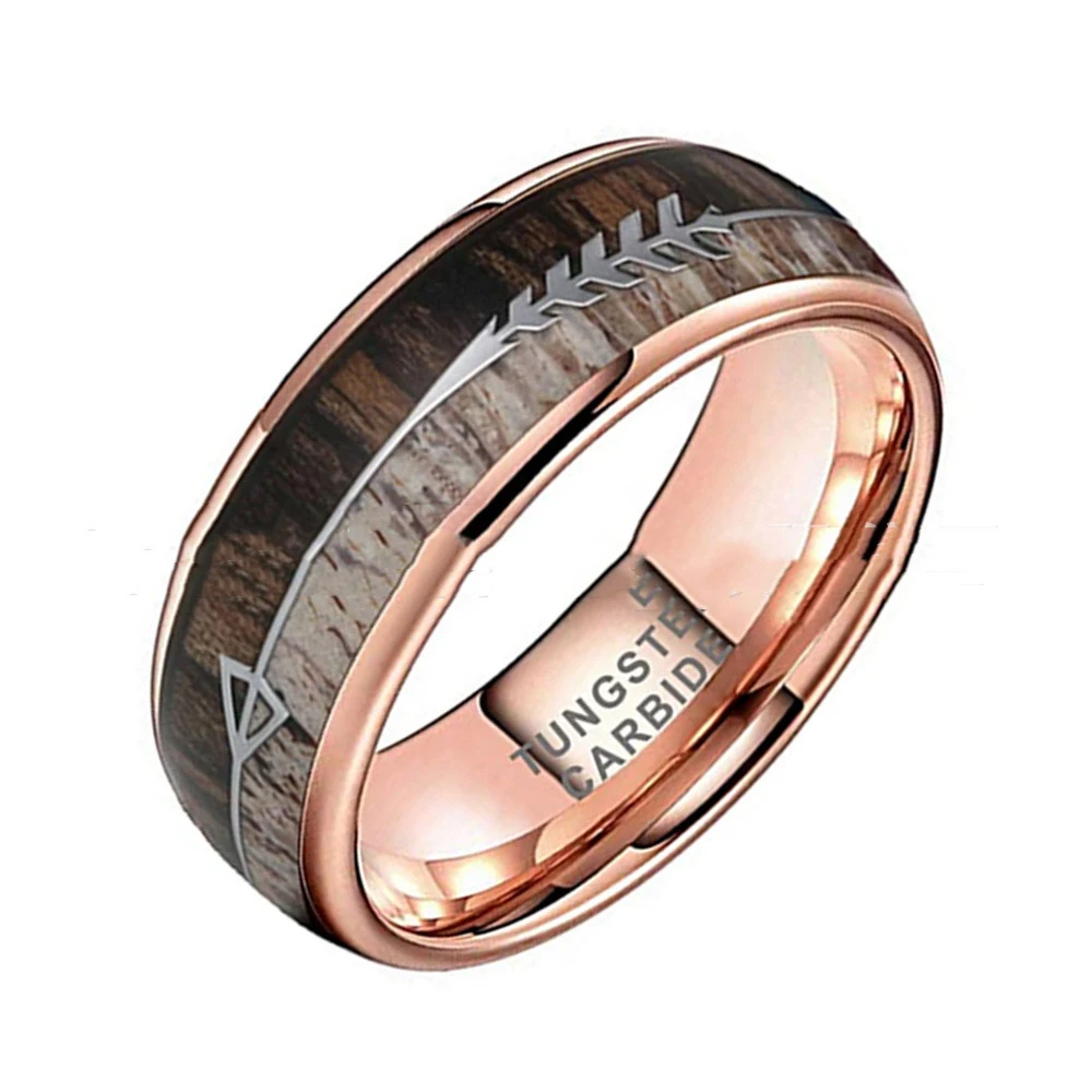 Title 4, Bague en Tungstène Doré pour Homme et Femme. Al...