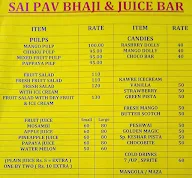 Sai Pav Bhaji & Juice Bar menu 1