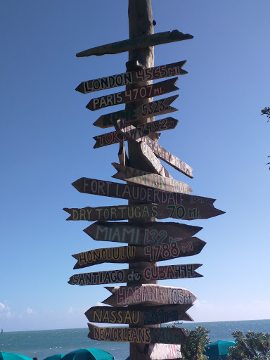 Key West Distance Sign Post