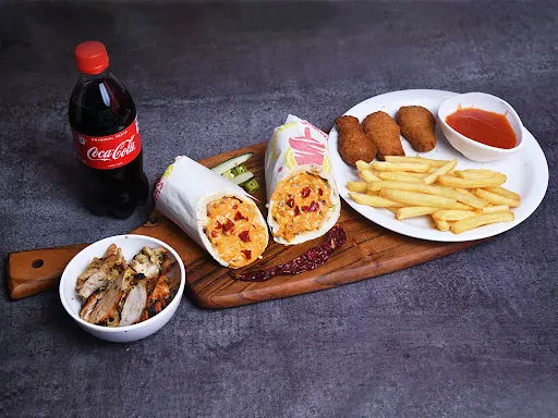 Spicy Loaded Shawarma + French Fries + Chicken Nuggets + Cold Drink