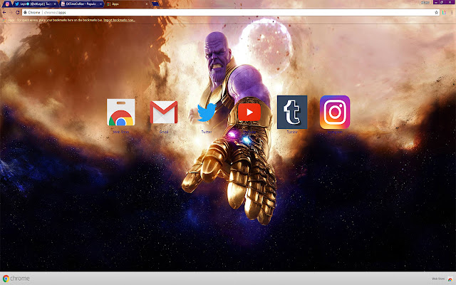 Thanos and the galaxy | Avengers Infinity War chrome extension