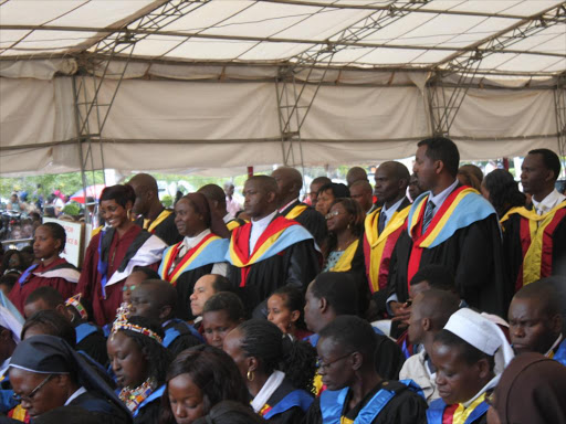 Catholic University graduands during the university's graduation ceremony in 2015. /FILE